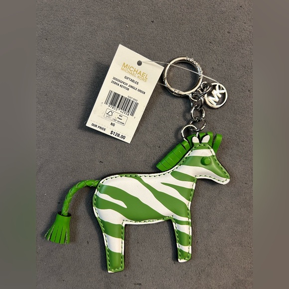 Michael Kors Jungle Green Zebra Keychain — NWT - Picture 2 of 3